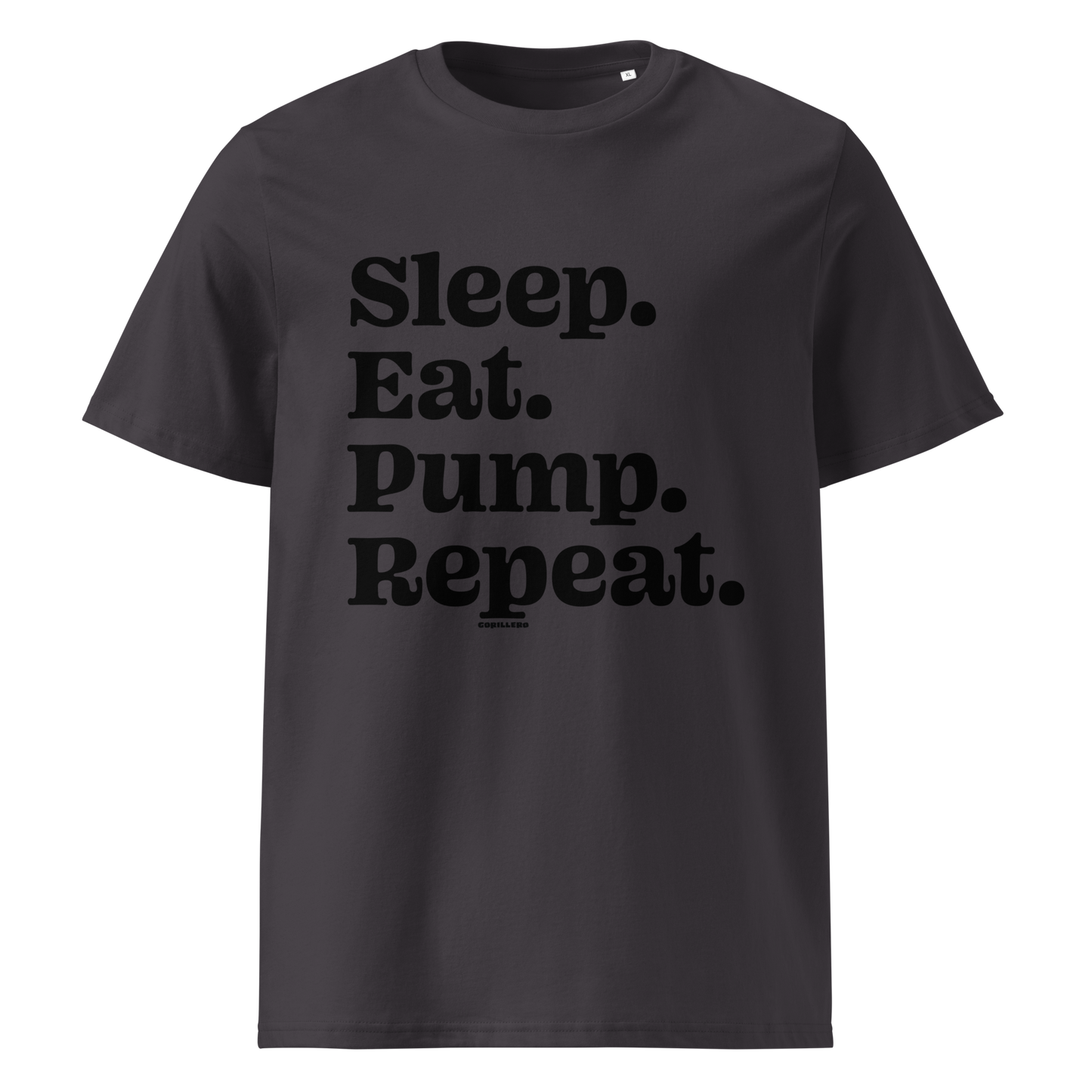 Eat Sleep Pump Repeat pumpfoil T-shirt – minimalist water sports shirt for pumpfoilers, dockstart riders, and hydrofoil lifestyle