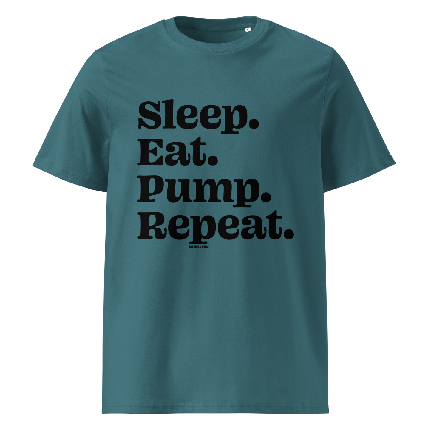 Eat Sleep Pump Repeat pumpfoil T-shirt – minimalist water sports shirt for pumpfoilers, dockstart riders, and hydrofoil lifestyle