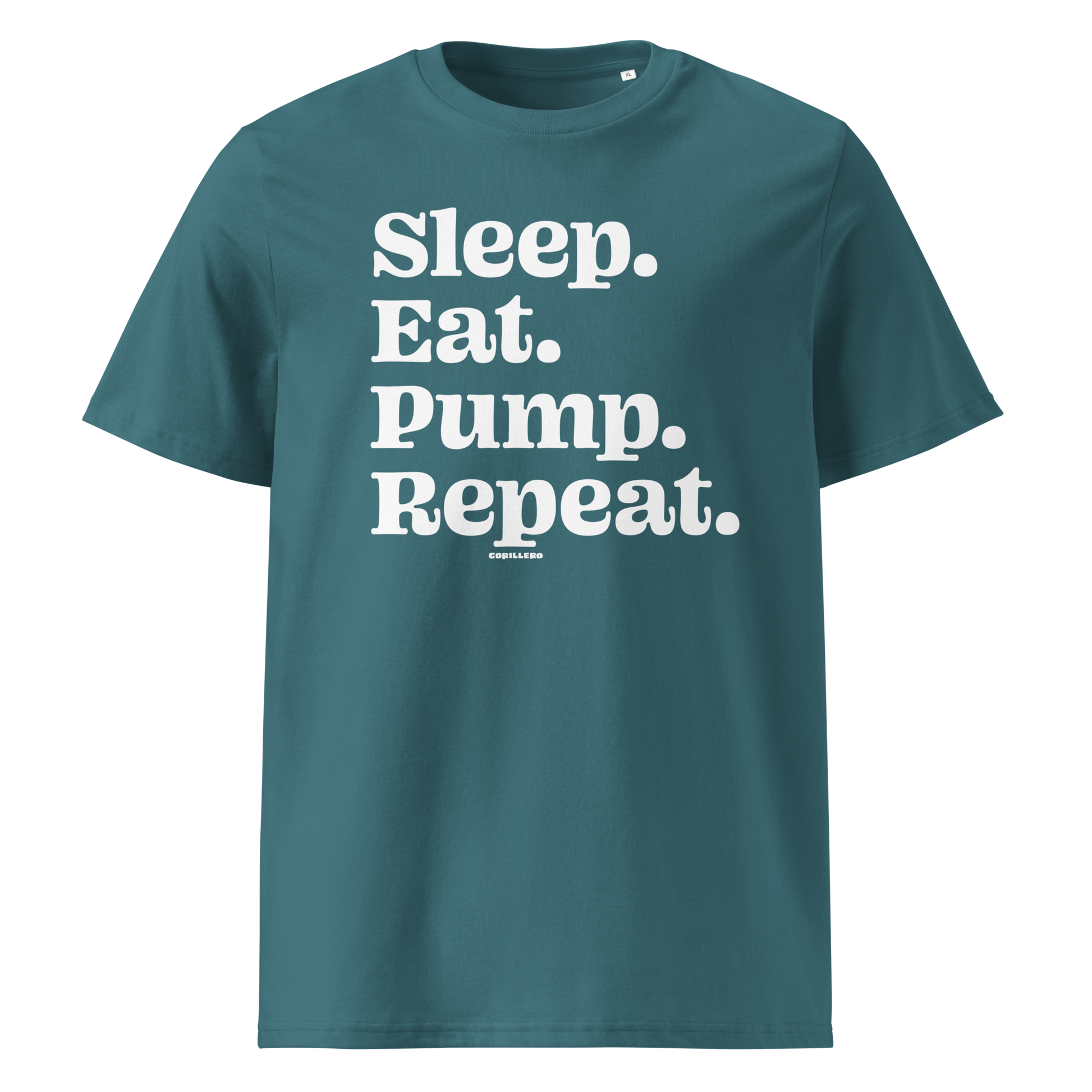 Eat Sleep Pump Repeat pumpfoil T-shirt – minimalist water sports shirt for pumpfoilers, dockstart riders, and hydrofoil lifestyle