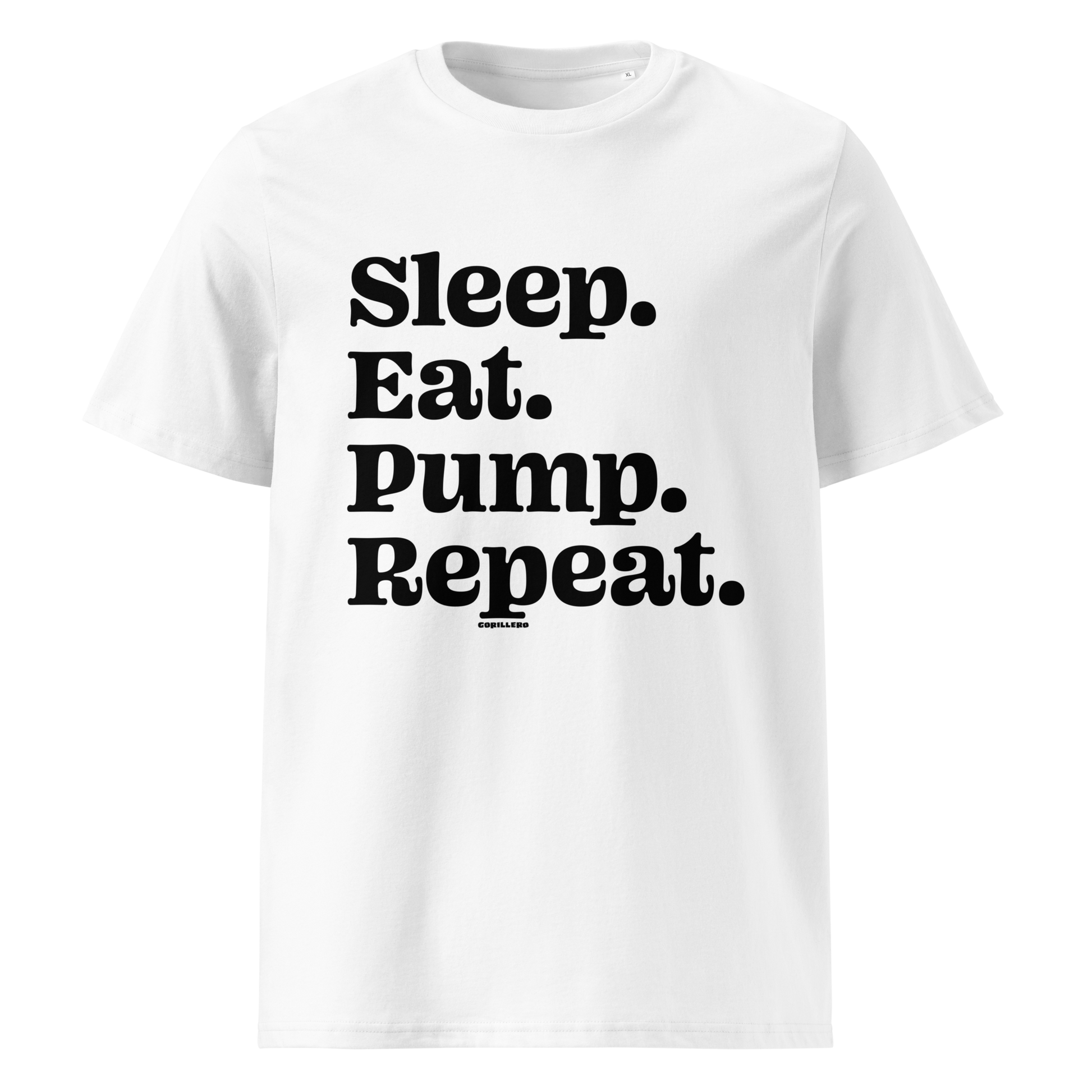 Eat Sleep Pump Repeat pumpfoil T-shirt – minimalist water sports shirt for pumpfoilers, dockstart riders, and hydrofoil lifestyle